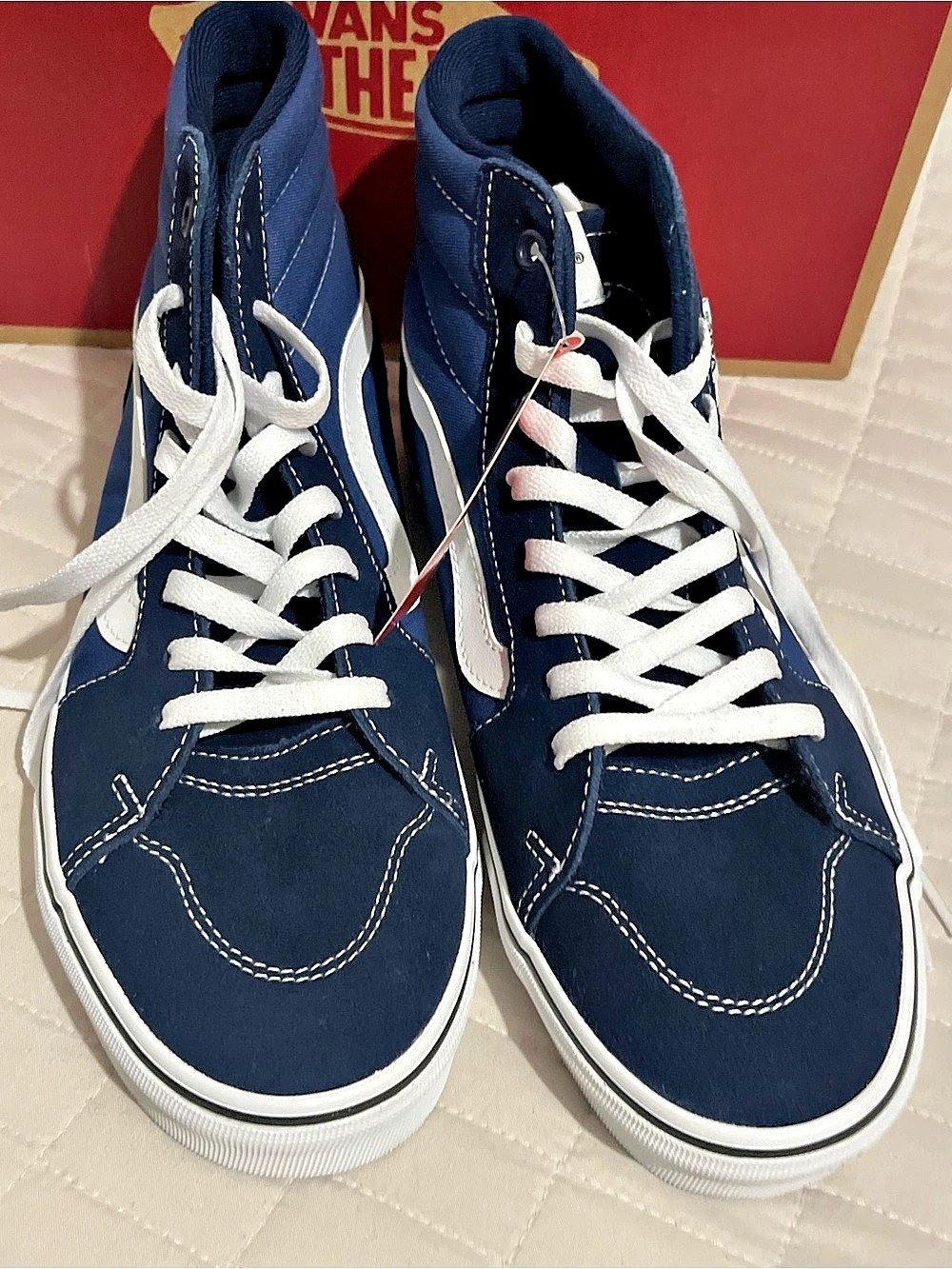 Vans Sk8-Hi Men's High-Top Sneakers Blue & White US 9.5 NWT